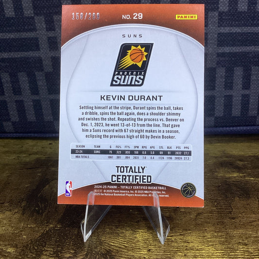 2024-25 Panini Totally Certified #29 Kevin Durant Mirror Yellow Platinum #/299
