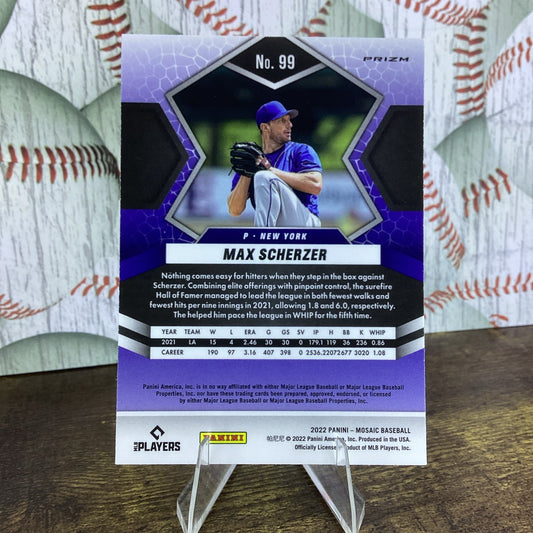 2022 Panini Mosaic Reactive Orange Mosaic Prizm Max Scherzer #99