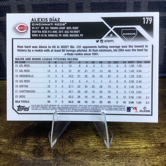 2023 Topps Chrome - X-Fractor #179 Alexis Diaz Cincinnati Reds Gold Cup