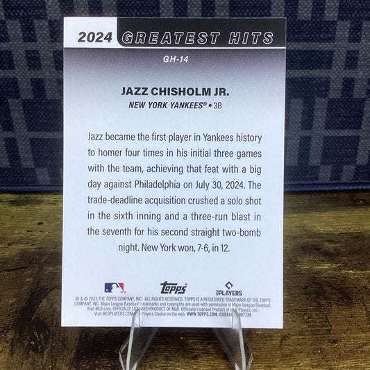 Jazz Chisholm Jr 2025 Topps Series 1 2024 Greatest Hits #GH-14 New York Yankees