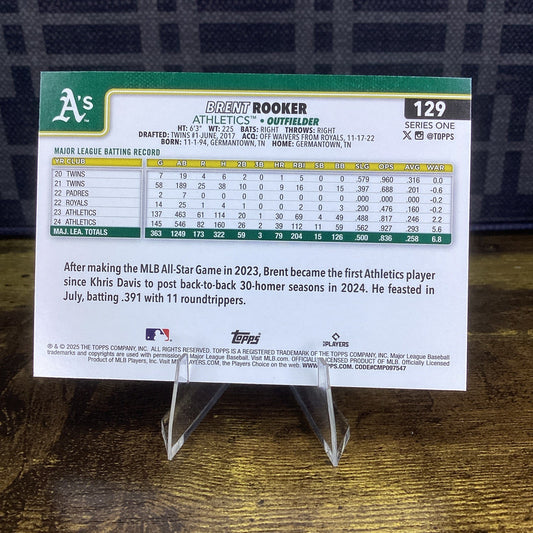 2025 Topps Series 1 - Brent Rooker #129 Rainbow Foilboard