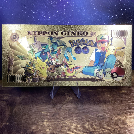 24K Gold-Plated Foil Note Currency Bill Paper Money Novelty POKEMON UMBREON