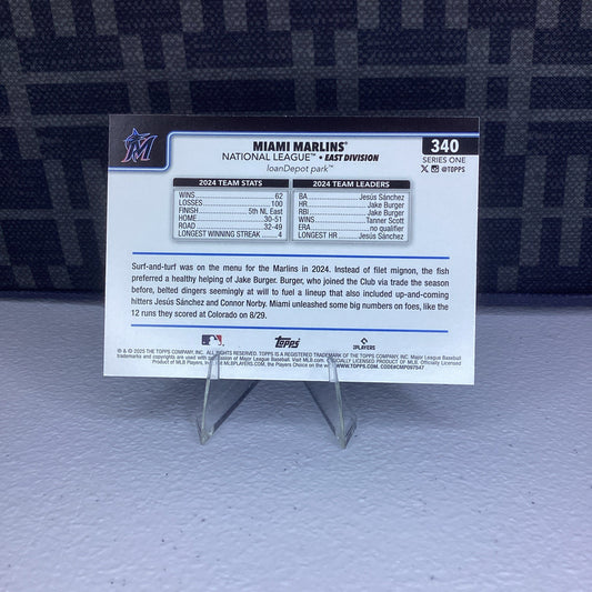 2025 Topps Series 1 Celebration Miami Marlins Team Card Confetti #340