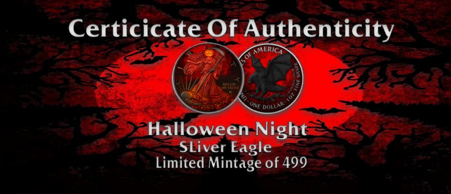 2025 EAGLE HALLOWEEN NIGHT 1 Oz Silver Coin 1$ USA