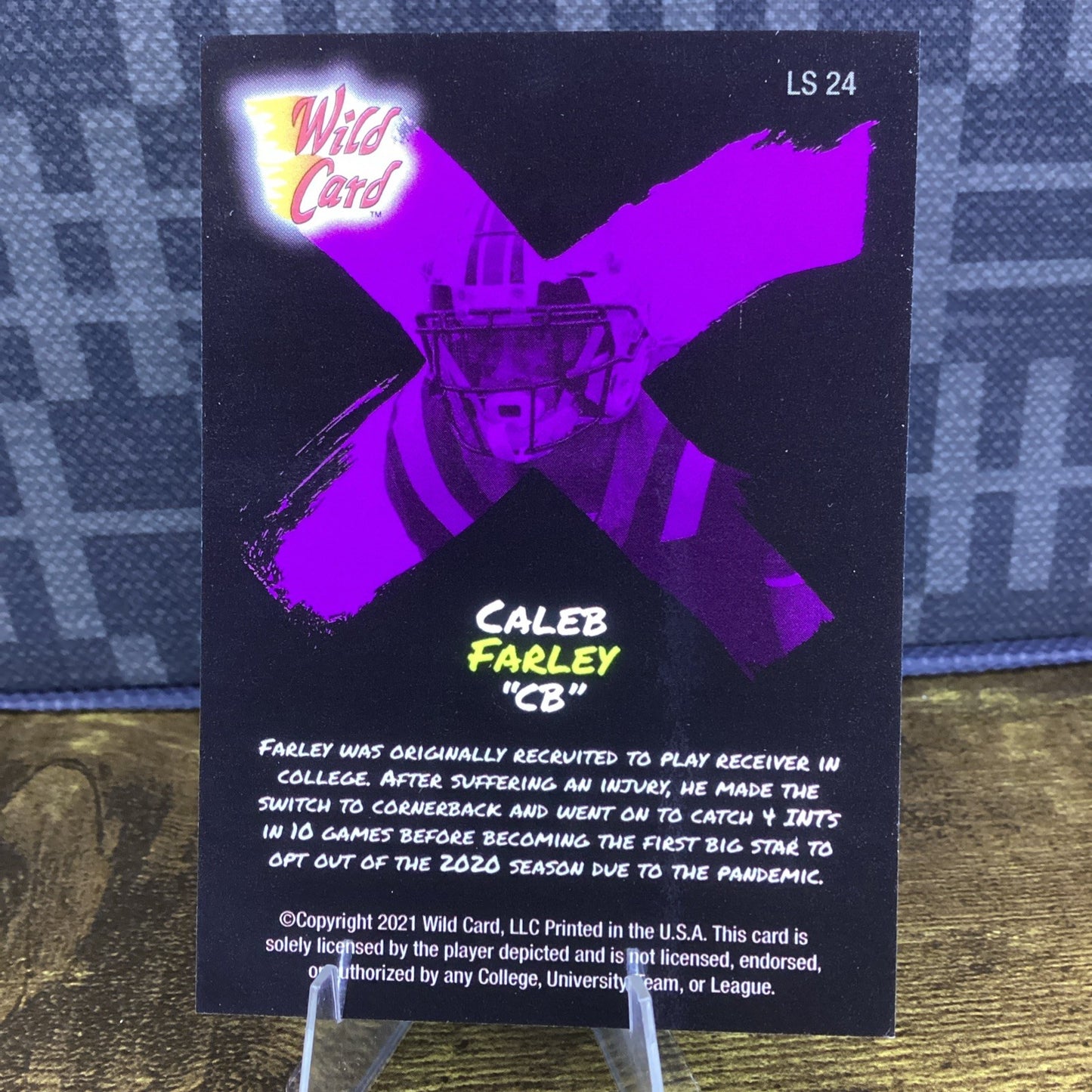 2021 Wild Card Alumination Light Show Holo-Lux Purple #LS27 CALEB FARLEY /125 SP