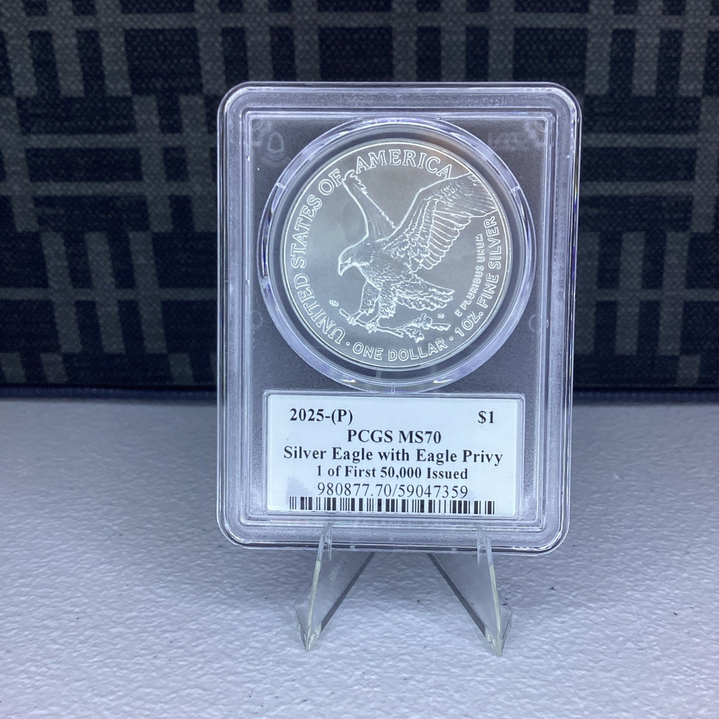 2025-(P) ASE Eagle Privy MS70 PCGS 1 of First 50000 Issued T Cleveland blue