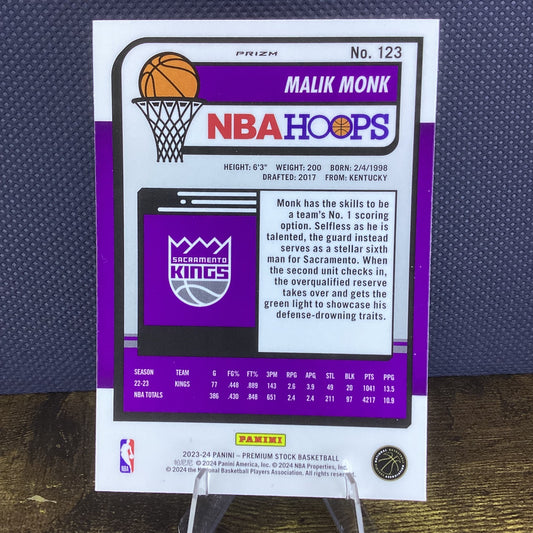 2023-24 Panini Nba Hoops Premium Stock - Malik Monk #123 Disco Prizm