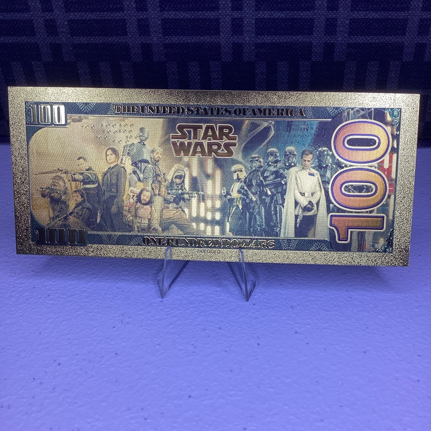 24k Gold Plated - PRINCESS LEIA - Star Wars Banknote Novelty Collectible