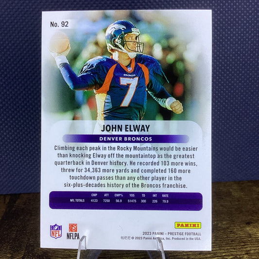 2023 Panini Prestige - John Elway #92 Xtra Points Premium Purple /98