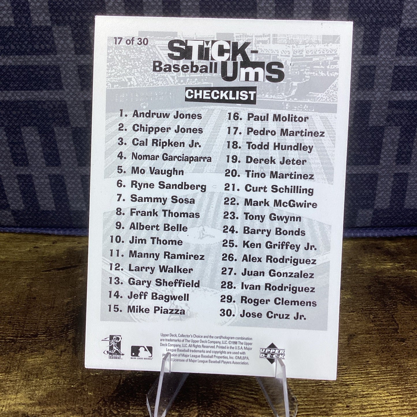 1998 Upper Deck Collector's Choice Stick-Ums #17 Pedro Martinez