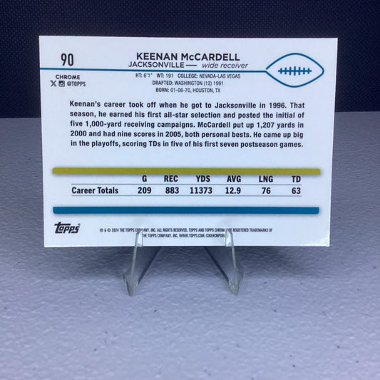 2024 Topps Chrome Keenan McCardell #90 Blue Sonar Refractor #'d 98/150 Jaguars
