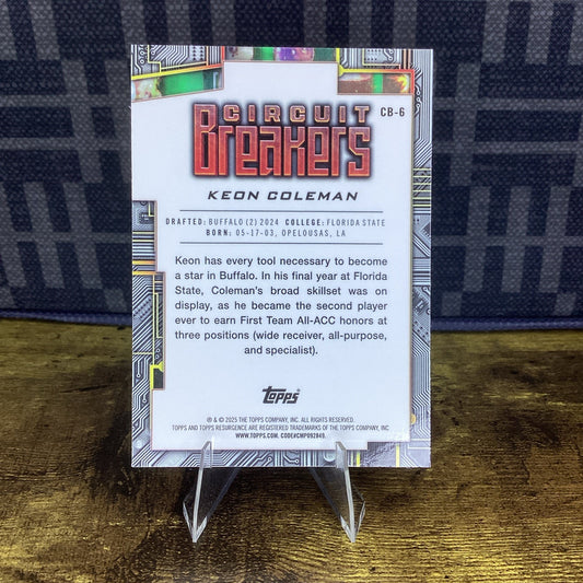2024 TOPPS RESURGENCE FOOTBALL CIRCUIT BREAKERS RC KEON COLEMAN BUFFALO BILLS