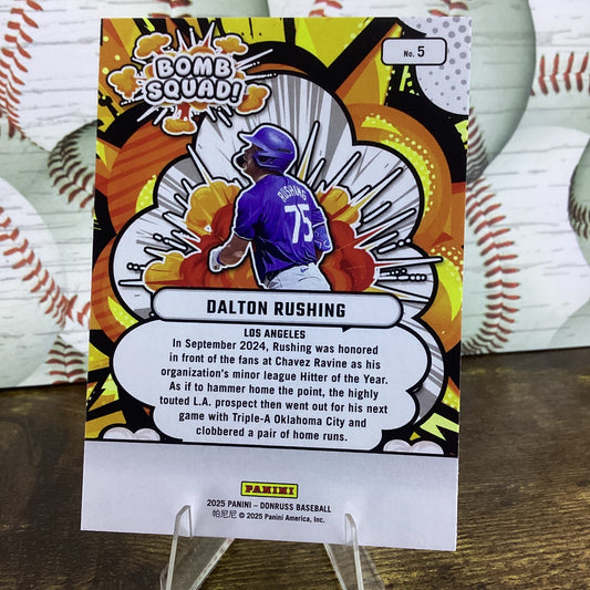 2025 Panini Donruss - Bomb Squad Dalton Rushing #5 (RC)