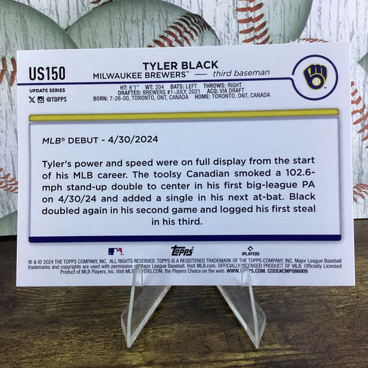2024 Topps Update Series Tyler Black ROOKIE DEBUT US-150 Brewers Baseball Cards