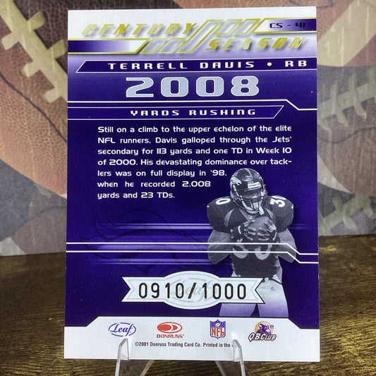 2001 Quantum Leaf Century Season /1000 Terrell Davis #CS-41 HOF