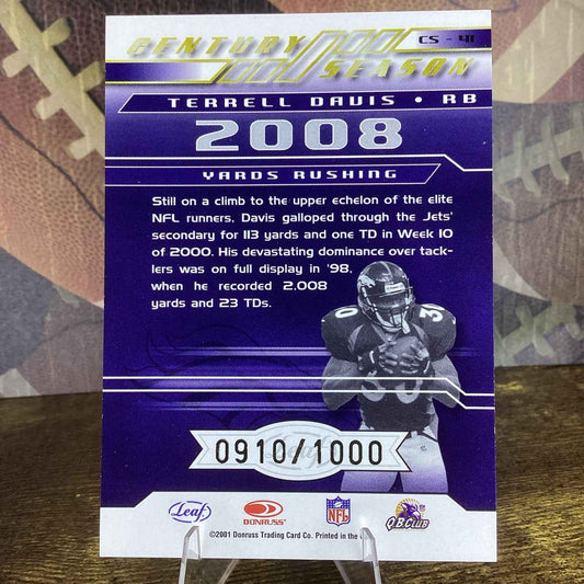 2001 Quantum Leaf Century Season /1000 Terrell Davis #CS-41 HOF