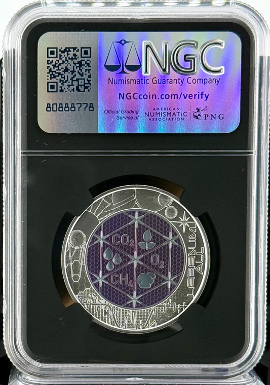 2022 Austria Extraterrestrial Life Silver & Niobium Coin NGC MS 70 Galaxy