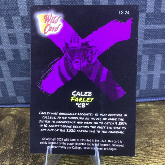 2021 Wild Card Alumination Light Show Holo-Lux Purple #LS27 CALEB FARLEY /125 SP