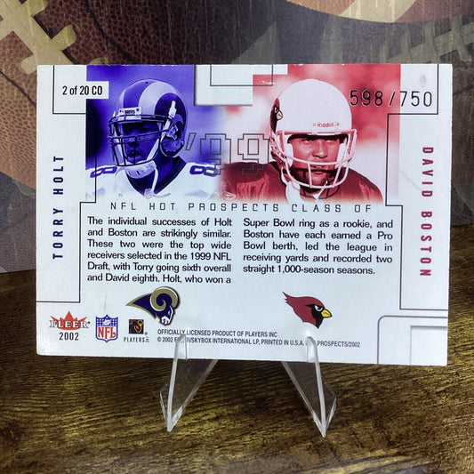 2002 Fleer Class of '99 NFL Hot Prospects David Boston / Torry Holt #d 598/750