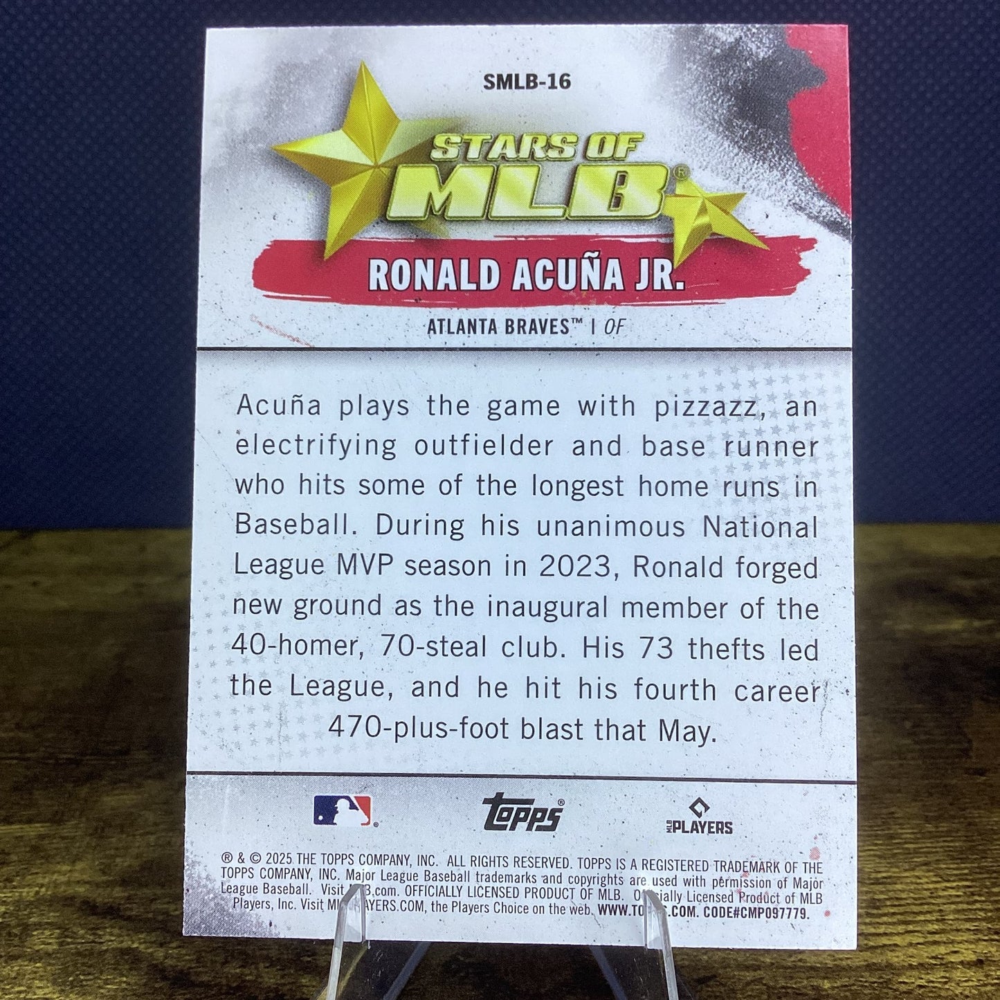 2025 Topps Series One Stars of MLB Ronald Acuña Jr. Insert