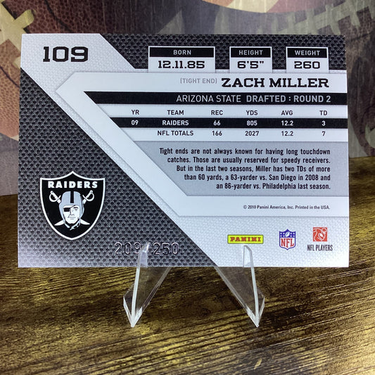 2010 Panini Threads - Zach Miller #109