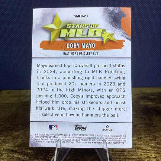 2025 Topps Series One Stars of MLB Coby Mayo Insert RC