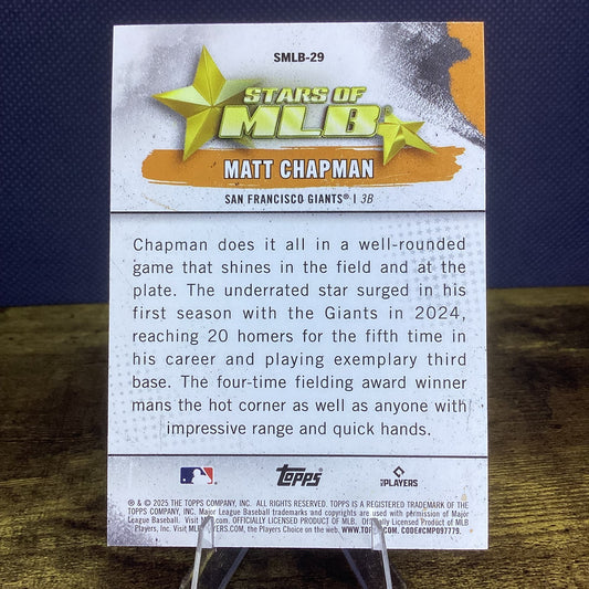2025 Topps Series One Stars of MLB Matt Chapman Insert