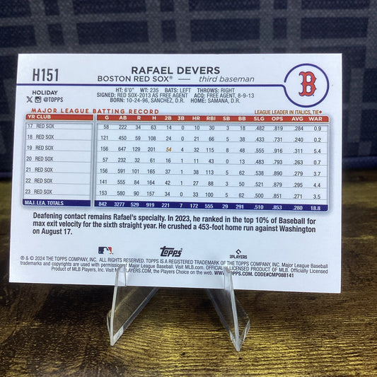 2024 Topps Holiday #H151 Rafael Devers Holiday Tree Boston Red Sox