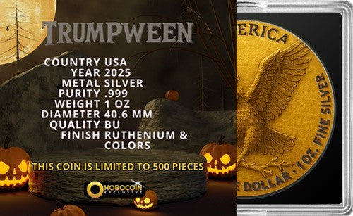 2025 US TRUMPWEEN Halloween Edition 1 Oz .999 Silver Coin /500