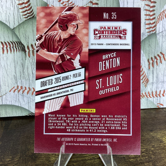 2015 Panini Contenders Draft Ticket Autographs #35 Bryce Denton NM