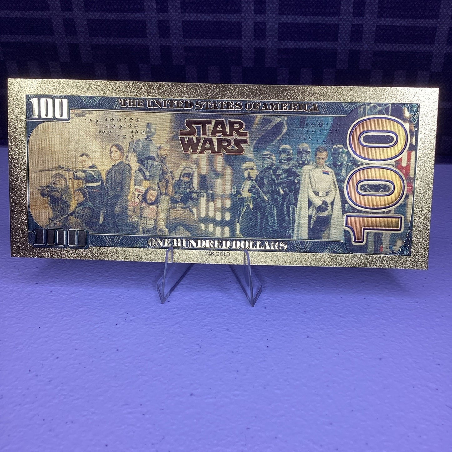 24k Gold Plated - LUKE SKYWALKER - Star Wars Banknote Novelty Collectible