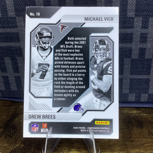 2024 Panini Contenders Michael Vick / Drew Brees Historic Draft Class Insert
