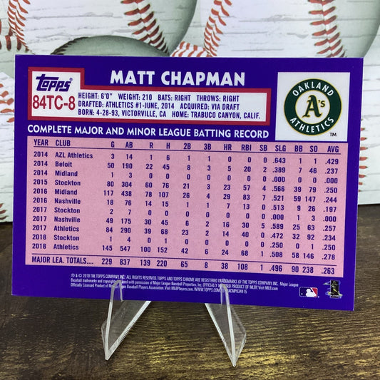 2019 Topps Chrome - 1984 Topps Matt Chapman #84TC-8 Refractor