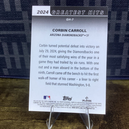 2025 Topps Series 1 Corbin Carroll #GH-7 2024 Greatest Hits Diamondbacks
