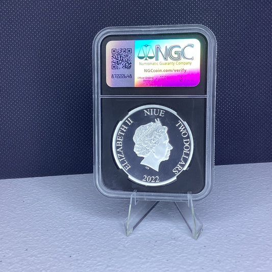 2022 NIUE $2 1oz Star Wars The Bad Batch Hunter NGC PF 9.9 UC + Rebel Prop
