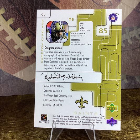 1999 SP Signature #CL Cameron Cleeland Autograph New Oleans Saints CL 85