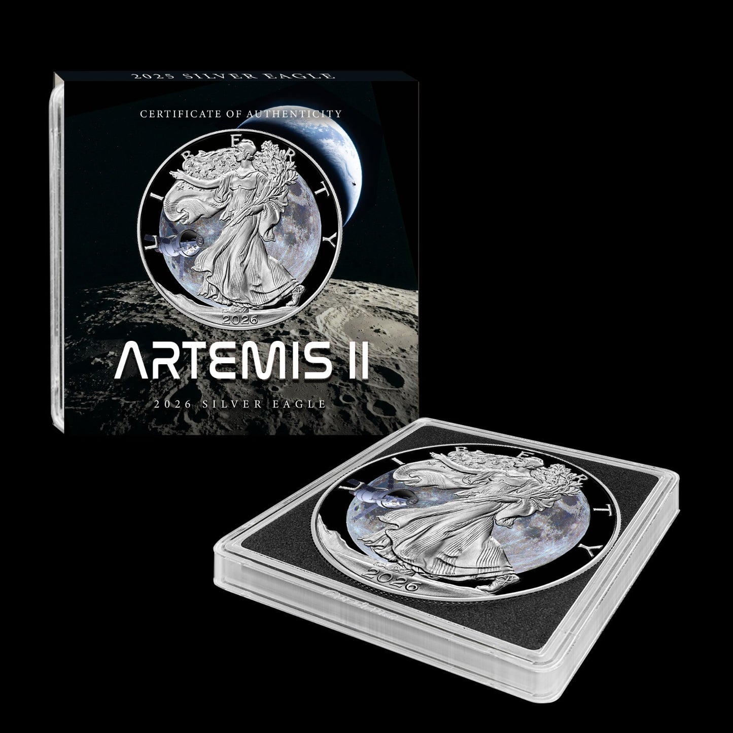 2026 American Eagle Artemis II Edition Colorized 1 oz .999 Silver Coin