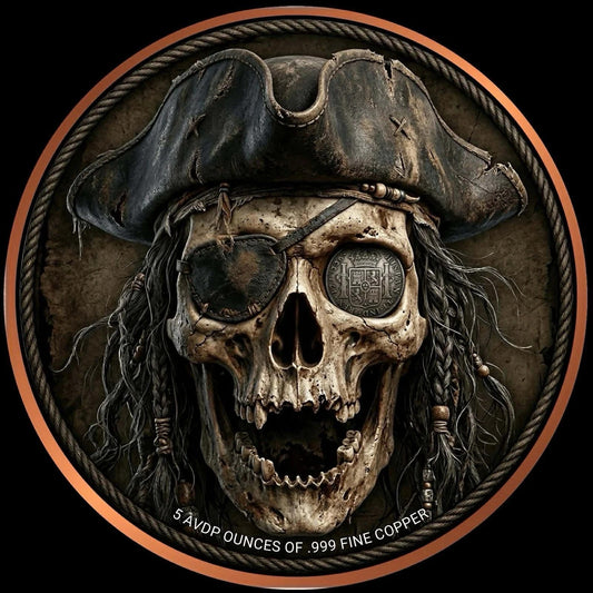2026 Captain Blackbeard vs Kraken Colorized 5 oz Copper Medal .999
