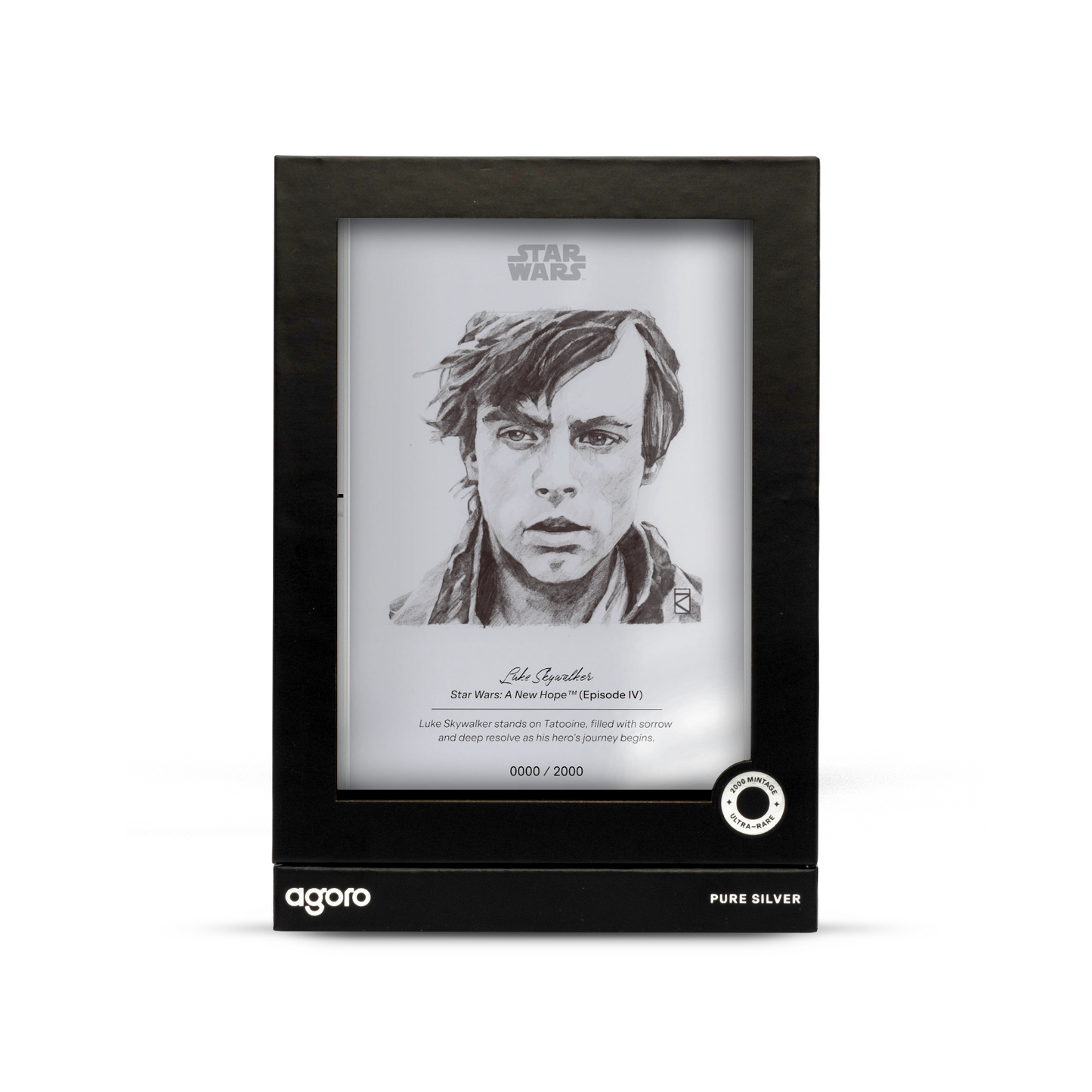 2026 Agoro Niue Star Wars™ Sketch Art - Luke Skywalker™ 5g .999 Silver Foil New