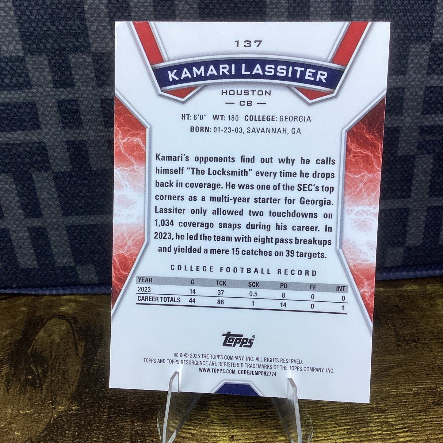 2024 Topps Resurgence - Kamari Lassiter #137 Sky Blue & Pink Shock Refractor RC