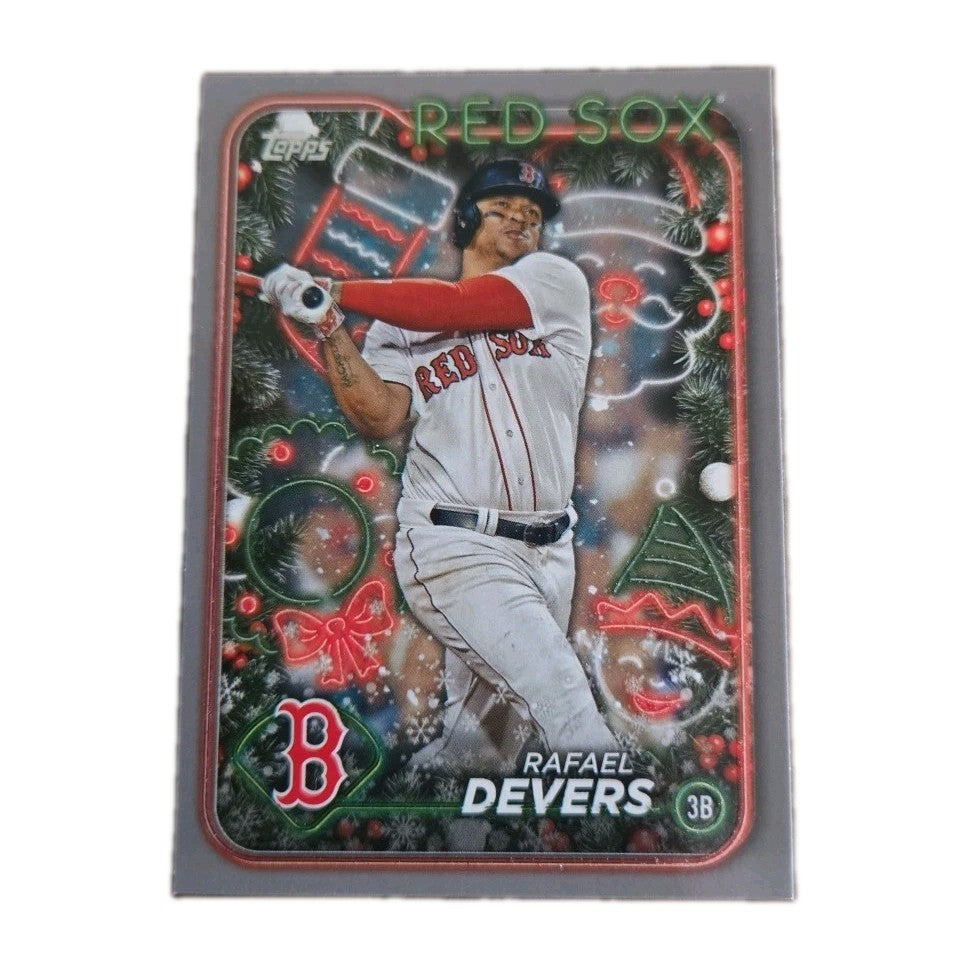 2024 Topps Holiday Rafael Devers #H151 Silver Glitter Boston Red Sox