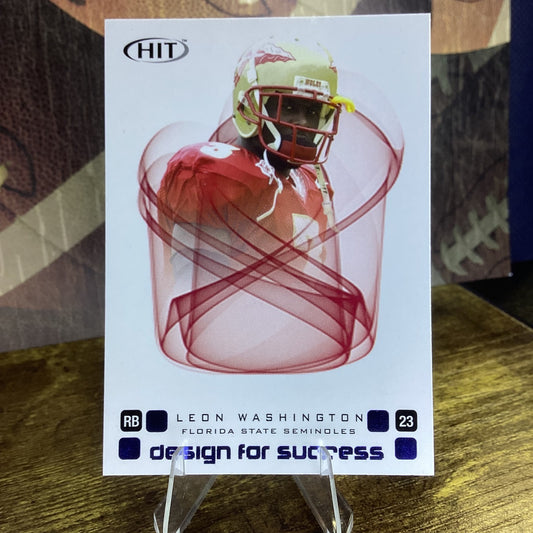 2006 SAGE Hit - Design for Success Leon Washington #D-23 Green (RC)