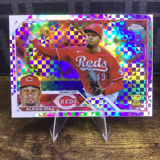 2023 Topps Chrome - X-Fractor #179 Alexis Diaz Cincinnati Reds Gold Cup