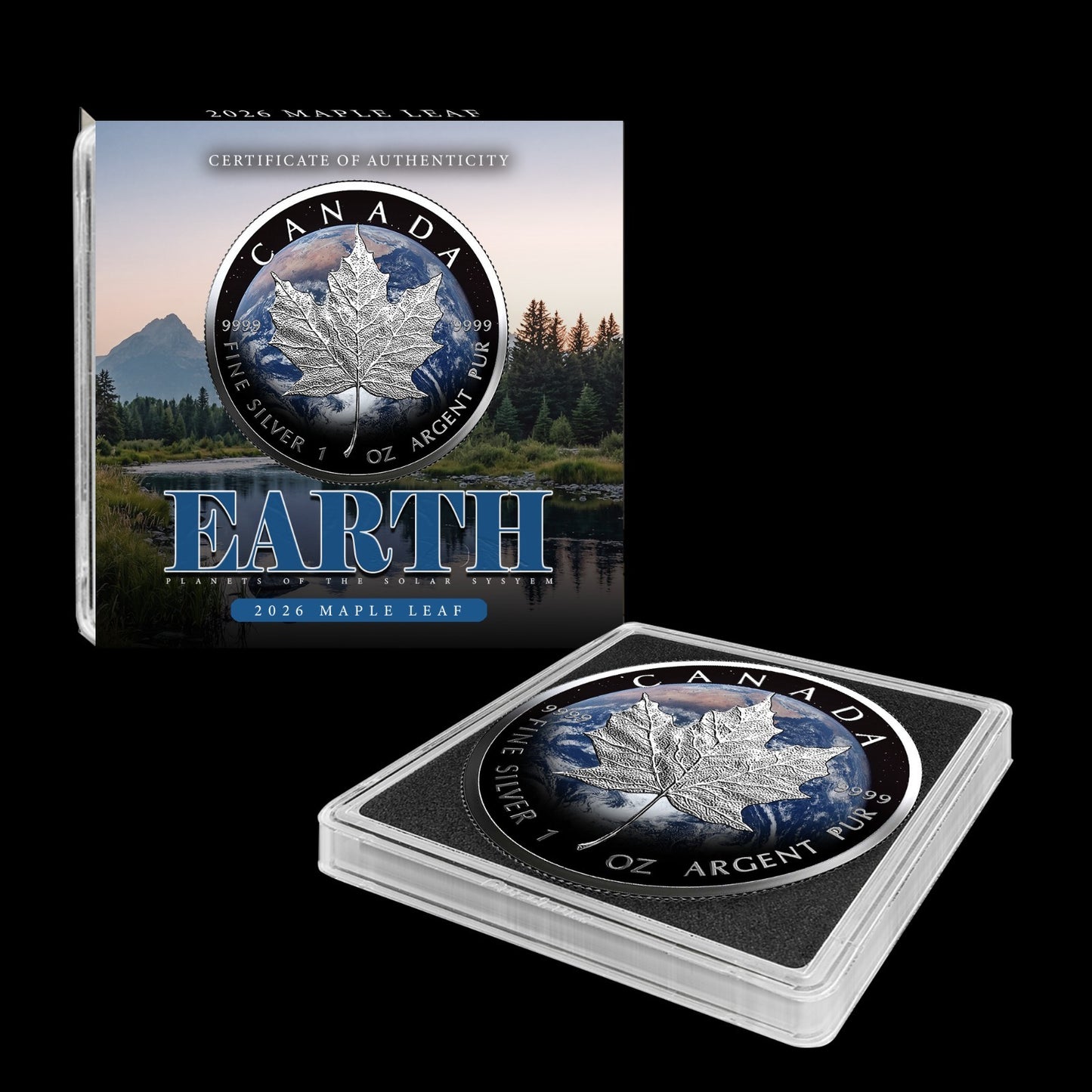 2026 Canada 1 oz Silver Maple Leaf Earth Coin | .9999 Pure Silver BU 500 Mintage
