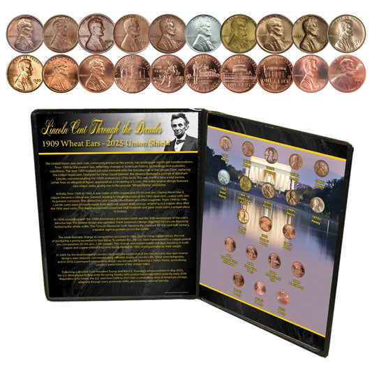 1909-2025 Lincoln Cent Through the Decades 20-Coin Set