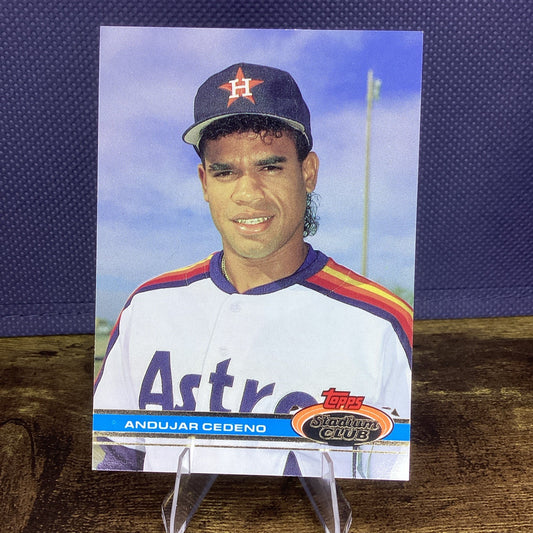 1990 Topps Debut Andujar Cedeno Baseball Card Stadium Club Houston Astro # 476