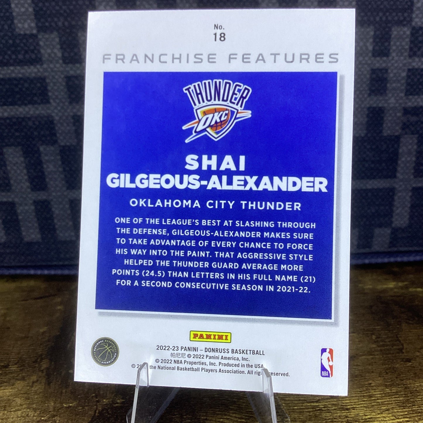 2022-23 Donruss Franchise Features Shai Gilgeous-Alexander