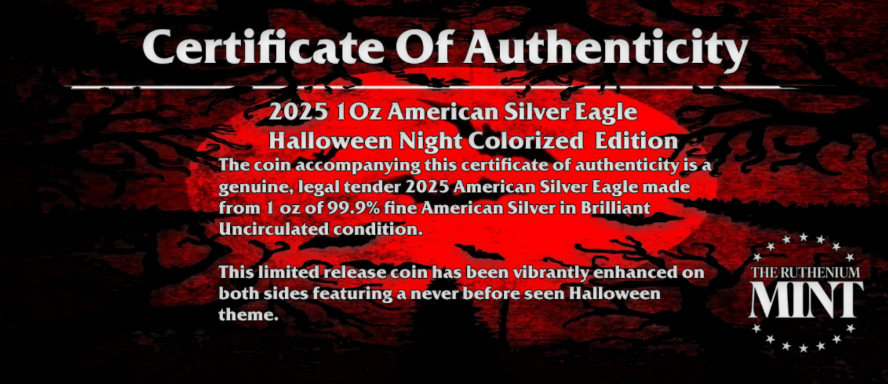 2025 EAGLE HALLOWEEN NIGHT 1 Oz Silver Coin 1$ USA