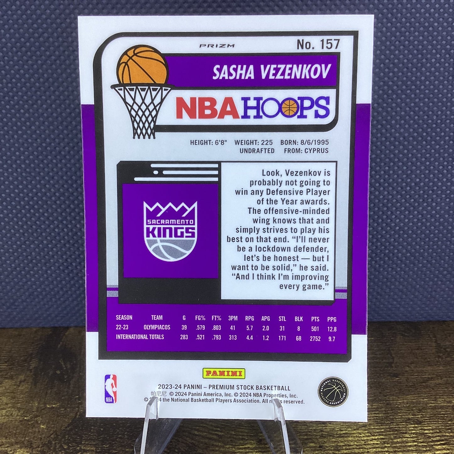 2023-24 Panini Nba Hoops Premium Stock - Sasha Vezenkov #157 (RC)