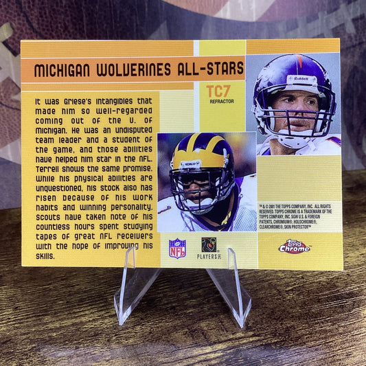 2001 Topps Chrome Refractor Wolverine Warriors Griese, Terrell Card #TC7